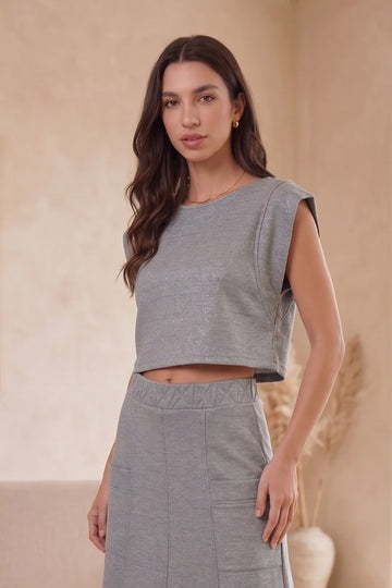 BLUSA PLATA METALIZADA