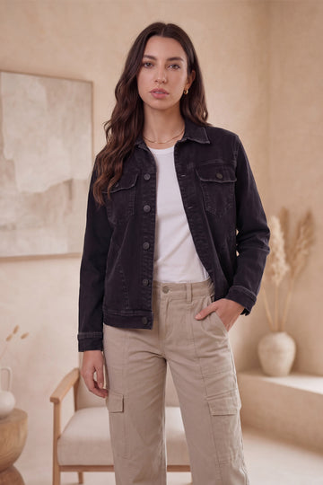 CHAQUETA JEAN OVERSIZE COLOR NEGRO