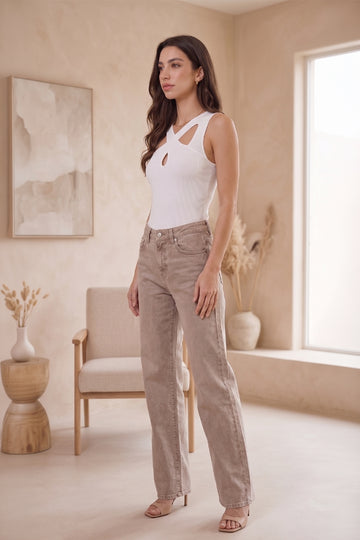 JEAN WIDE LEG HIGH RISE