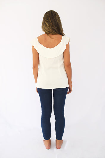 Blusa manga siza con botones color natural